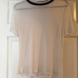 Ultra Flirt White Mesh Top with Black Accents